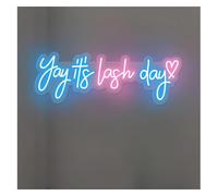 Avoltre for neon Party Lights Soothing Ambient Yay It's Lash Day Neon Lamp - Personalized Sign for Beauty Salon(B,60X18CM)