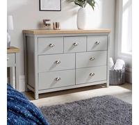 Avon 7 Drawer Chest Bedroom Storage Unit 36mm Top Home Source Grey One Size