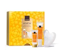 AVON Anew Vitamin C 3-Piece Gift Set, with Anew Radiance Maximising Serum 10ml, Dark Circle Corrector 25ml & Qua Sha with Gift Box, Energies, Brightens & Reduces Dark Circles, Glowing Skin Care