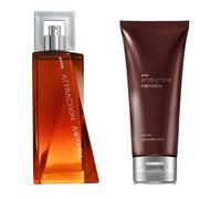 Avon Attraction Eau de Toilette EDT Aftershave Spray 75ml (Attraction Awaken + Body Wash)