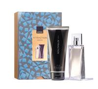 AVON Attraction Original For Him Gift Set, with Attraction Eau de Toilette 75ml & Hair and Body Wash 200ml, in a Gift Box, Woody, Amber & Musk Scent, Long-Lasting Formula, Cruelty-Free