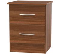Avon Bedside Cabinet - 2 Drawer - Walnut