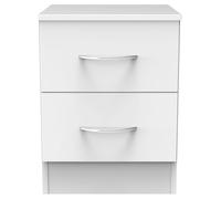 Avon Bedside Cabinet - 2 Drawer - White