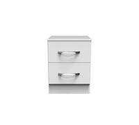 Avon Bedside Table White 2 Drawers 51cm