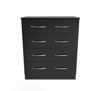 Avon Chest of Drawers Black 4 Drawers 89cm