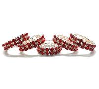 Avon Equine Crystal Horse Mane Bands & Diamante Horse Mane Double Row Plaiting Bands In (Red, Pack of 12)