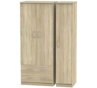 Avon Oak Effect 3 Door Triple Wardrobe - LHF 2 Drawers
