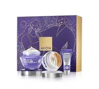 Avon Protinol Three Piece GiftSet of Renewal Power Serum 30ml, Renewal Power Eye Cream 15ml, Platinum Day Lifting Cream SPF25 50ml, Platinum Night Cream 50ml and Gua Sha Tool in a Gift Box