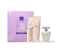 AVON Rare Pearls For Her Gift Set, with Rare Pearls Eau de Parfum 50ml, Body Mist 100ml & Body Lotion 125ml, in a Gift Box, Rosewood, Magnolia & Sandalwood, Long-Lasting Formula, Cruelty-Free
