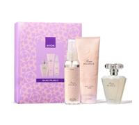 AVON Rare Pearls For Her Gift Set, with Rare Pearls Eau de Parfum 50ml, Body Mist 100ml & Body Lotion 125ml, in a Gift Box, Rosewood, Magnolia & Sandalwood, Long-Lasting Formula, Cruelty-Free