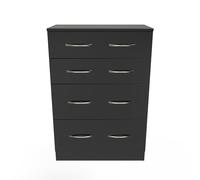 Avon Tall Chest of Drawers Black 4 Drawers 108cm