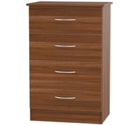 Avon Walnut Effect 4 Drawer Midi Chest