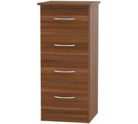 Avon Walnut Effect 4 Drawer Narrow Chest