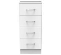 Avon White 4 Drawer Narrow Chest