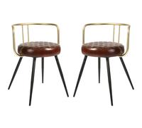 avondale red leather stools with metal legs in pair