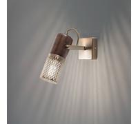 Avonni Albrecht wall light, antique gold, height 12 cm, metal/wood