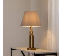 Avonni Lazar table lamp, grey/antique gold, height 65 cm, textile/metal