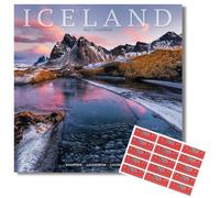 Avonside Iceland 2027 Square Calendar with Organisational Stickers