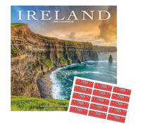 Avonside Ireland 2027 Calendar with Organisational Stickers, 16 Month Square Wall Calendar (Sept 2026 - Dec 2027), UK Planner Featuring Ireland Views, For Home or Office, 11.6 x 11.6 in