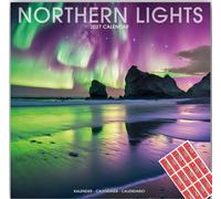 Avonside Northern Lights 2027 Square Calendar with Organisational Stickers