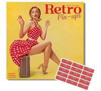 Avonside Retro Pin Ups 2027 Calendar with Organisational Stickers, 16 Month Square Wall Calendar (Sept 2026 - Dec 2027), UK Planner for Vintage Art Fans, Home or Office, 11.6x11.6 in