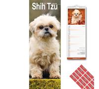 Avonside Shih Tzu 2027 Slimline Calendar with Organisational Stickers, 12 Month UK Wall Planner (Jan-Dec 2027), Home, Office or Kitchen Organiser for Dog Lovers, 15 x 42 cm