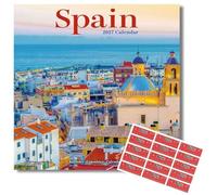 Avonside Spain 2027 Square Calendar with Organisational Stickers