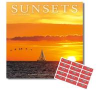 Avonside Sunsets 2027 Calendar with Organisational Stickers, 16 Month Square Wall Calendar (Sept 2026 - Dec 2027), UK Planner with Sunset Views, For Nature Lovers, Home or Office, 11.6 x 11.6 in