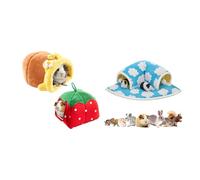 Avont 2 Pack Guinea Pig Bed House Hideout for Cage Bundle with Guinea Pig Hideout Tunnel Bed for Small Animals, Chinchillas Hamsters and Rats