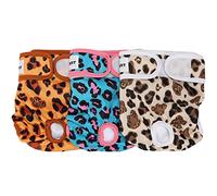 Avont 3 Pack Reusable Dog Diapers, Highly Absorbent Washable and Eco-Friendly Sanitary Wraps Panties for Female Pets -Leopard Print(M)