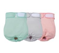 Avont 3 Pack Reusable Dog Diapers, Highly Absorbent Washable and Eco-Friendly Sanitary Wraps Panties for Female Pets -Pink/Mint/Grey(L)