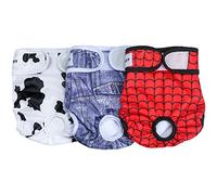 Avont 3 Pack Reusable Dog Diapers, Highly Absorbent Washable and Eco-Friendly Sanitary Wraps Panties for Female Pets -Red/Blue/White(L)