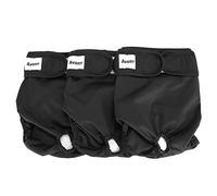 Avont 3 Pack Reusable Dog nappies female,Washable Dog Diapers-Black（L）