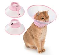 Avont Adjustable Cat Cone Collar, Alternative Anti-Lick E-Collar, Protective Recovery Elizabethan Cone After Surgery Recovery & Skin Protection for Kittens Puppy Small Dog to Stop Licking -Pink(L)