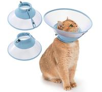 Avont Adjustable Cat Cone Collar, Alternative Anti-Lick E-Collar, Protective Recovery Elizabethan Cone After Surgery Recovery & Skin Protection for Kittens Puppy Small Dog to Stop Licking -Blue(S)