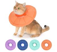 Avont Adjustable Cat Recovery Collar, Soft Lightweight Water Resistant Donut Cone for Cats After Surgery, Anti-Lick Protective E-Collar for Healing -Orange(M)