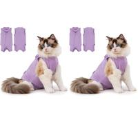Avont Cat Recovery Suit,Cat Onesie for Female Male Cats Purple M (Pack of 2)