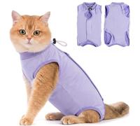 Avont Cat Recovery Suit - Kitten Onesie for Cats After Surgery | Stop Licking, Protects Stitches, M: Neck 24-28cm, Chest 35-39cm, Back 26cm, Soft & Breathable, Hook & Loop, Lavender