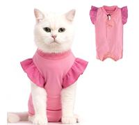 Avont Cat Recovery Suit - Post-Surgery Onesie for Cats Magenta L | Comfort meets style with this wave-sleeve cat onesie-a soft, chic alternative to the cone for post-surgery female kittens