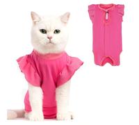 Avont Cat Recovery Suit - Post-Surgery Onesie for Cats Magenta MX