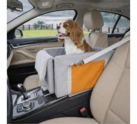 Avont Center Console Dog Car Seat, Armrest Middle Console Booster Carrier with Safety Belts & Storage, Travel Car Seat for Small Dogs & Cats, Well-Cushioned & Anti-Anxiety -Light Grey