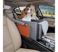 Avont Center Console Dog Car Seat with Double Protection Seat Belts, Armrest Middle Console Booster Travel Carrier for Small Dogs Cats with Storage Pockets, Well-Cushioned, Anti-Anxiety