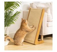Avont Sisal Cat Scratcher, 25.6 Inch Vertical L Shape Scratching Board with 110° Angled Ramp, Natural Solid Wood with No Mess Scratch Pad for Indoor Cats -Large
