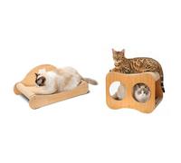 Avont Sisal Cat Scratcher Bed Bundle with 2-in-1 Cat Scratcher House Corrugated Cardboard for Indoor Cats