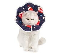 Avont Soft Cat Recovery Cone Collar, Adjustable Lightweight Kitten E-Collar for Small Dogs, Comfortable Neck Donut Stop Licking Scratching After Surgery -Popcorn(L)