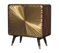 Avora Brass Embossed 2 Door Chestnut Cabinet
