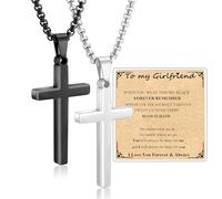 Avotto Couple Cross Necklaces Gifts for Men Women, Anniversary Valentine’s Day Christmas Birthday Engagement Gifts for Couple Boyfriend Girlfriend Husband Wife Love You Forever Cross Necklaces