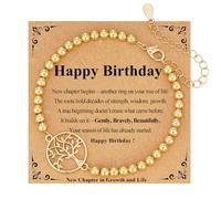Avotto Happy Retirement Birthday Beginnings Inspirational Gifts for Women, Unique Tree of Life Bracelets Jewelry Gifts for Women, One Size, Copper, no gemstone