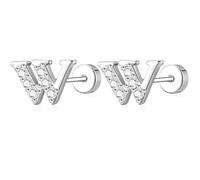 AVOTTO Silver Flat Back Stud Earrings for Women Girls Hypoallergenic Letter Initial Stud Earrings Small Silver Earrings For Women Girls Birthday Gift