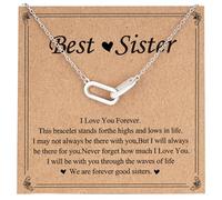 Avotto Sister Birthday Gifts for Women 925 Sterling Silver Interlocking 2 Circles Necklace Gifts for Sisters, Big Sister Little Sisters Gift, Birthday Gift from Her